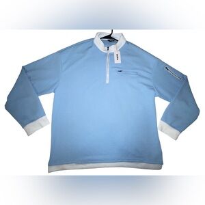 NWT Ouku Light Blue 1/4 Zip Pullover - Unisex Athletic Tech Top - XL